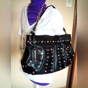 Via Spiga genuine leather studded satchel